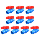 Ball Valve, 1/2" Slip PVC Socket End Valve for Aquarium Setup, Sump Pump, Pool, Garden Sprinkler Blue Red 10Pcs