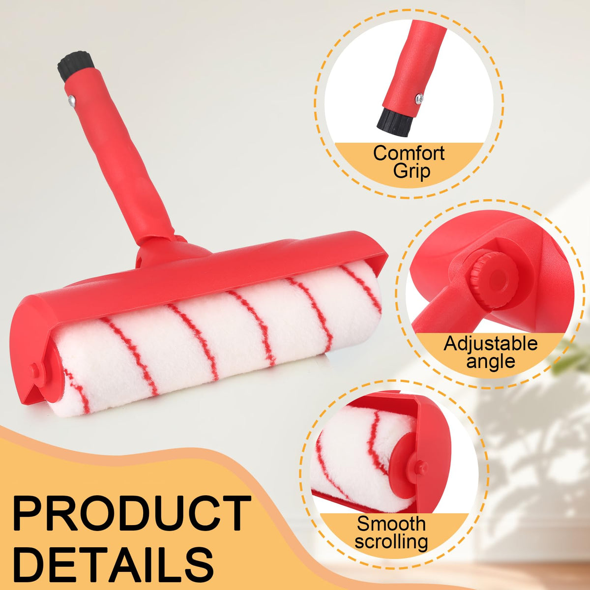 Tavan Boya Rulo No Drip Set – 8FT Uzantı Çubuğu Boya Rulo Kalkan