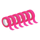 6Rolls Neon Gaffers Cloth Tape, 0.6 inch x 16.5 ft Glow in the Dark Tape Fluorescent Adhesive Black Light Tape for Party Home Decoration, Rose Red