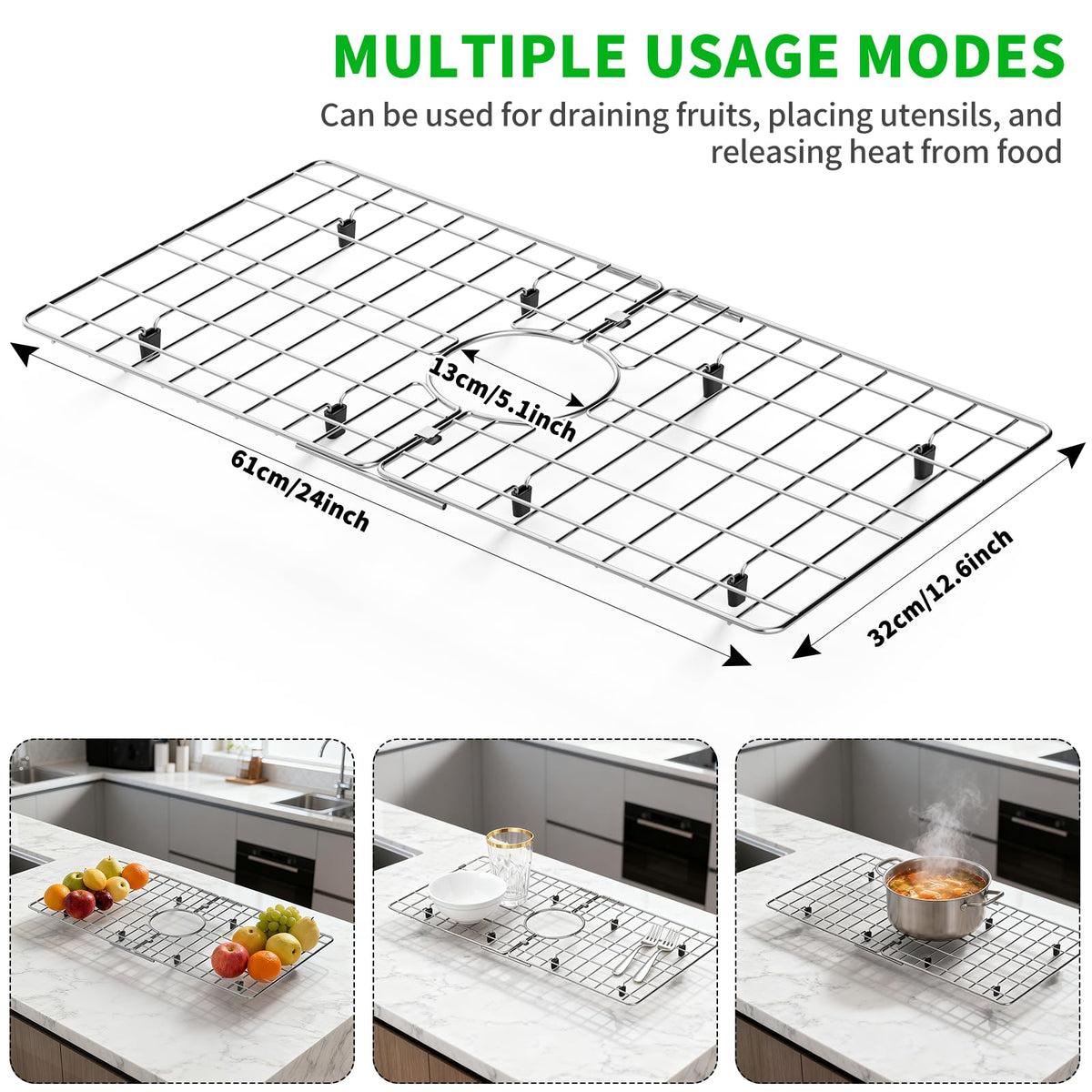 LinkMejor 24" x 12" Stainless Steel Sink Protector