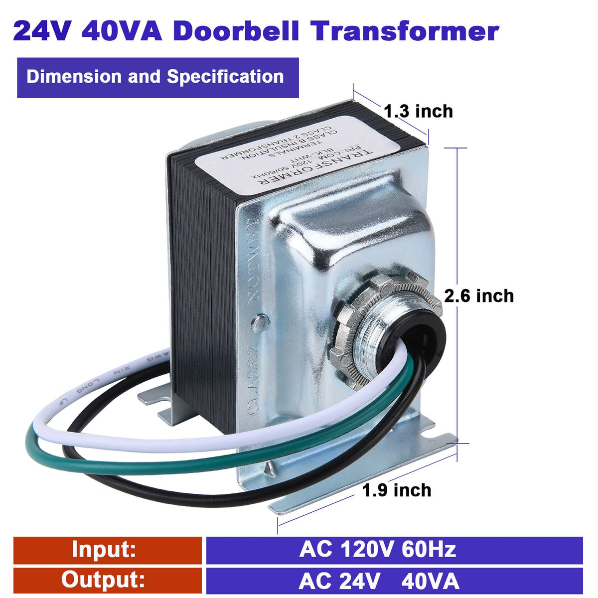 Buzzer Transformatörü 24V 40VA Termometre Transformatörü