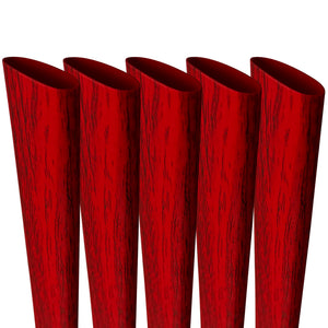 LinkMejor 5-Pack Guanto Antiaderente Canne da Pesca Shrink Wrap (φ30mm, Grano di Legno Rosso)