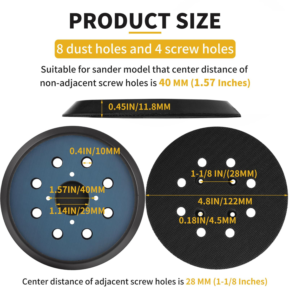 LinkMejor Orbital Sander Pad Replacement for SKIL SR211601, 2 Pack