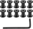 20 Sets Screw Post, Male M5x5mm Stainless Steel Screw Rivets, Female 6x6 Hex Drive Binding Screws Belt Buckle Binding Bolts Leather Fastener with 1Pcs Wrench, Black