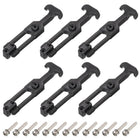 6 Set Rubber Flexible T-Handle Draw Latches 6.3 Inch Latch Hasp for Tool Box, Cooler, Golf Cart, Engineering Machine Hood, Black