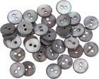50 Pcs Natural Shell Buttons, 2 Hole Mother of Pearl Buttons 10mm Sewing Craft Buttons for Shirt Sewing DIY Crafts Decoration, Grey