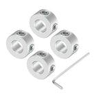 Set Screw Shaft Collar for 6mm Shaft, 4pcs Clamping Collars 12mm OD, 6mm Thickness, Aluminum Alloy Clamp-On Collar with M4 Set Screws and a Wrench