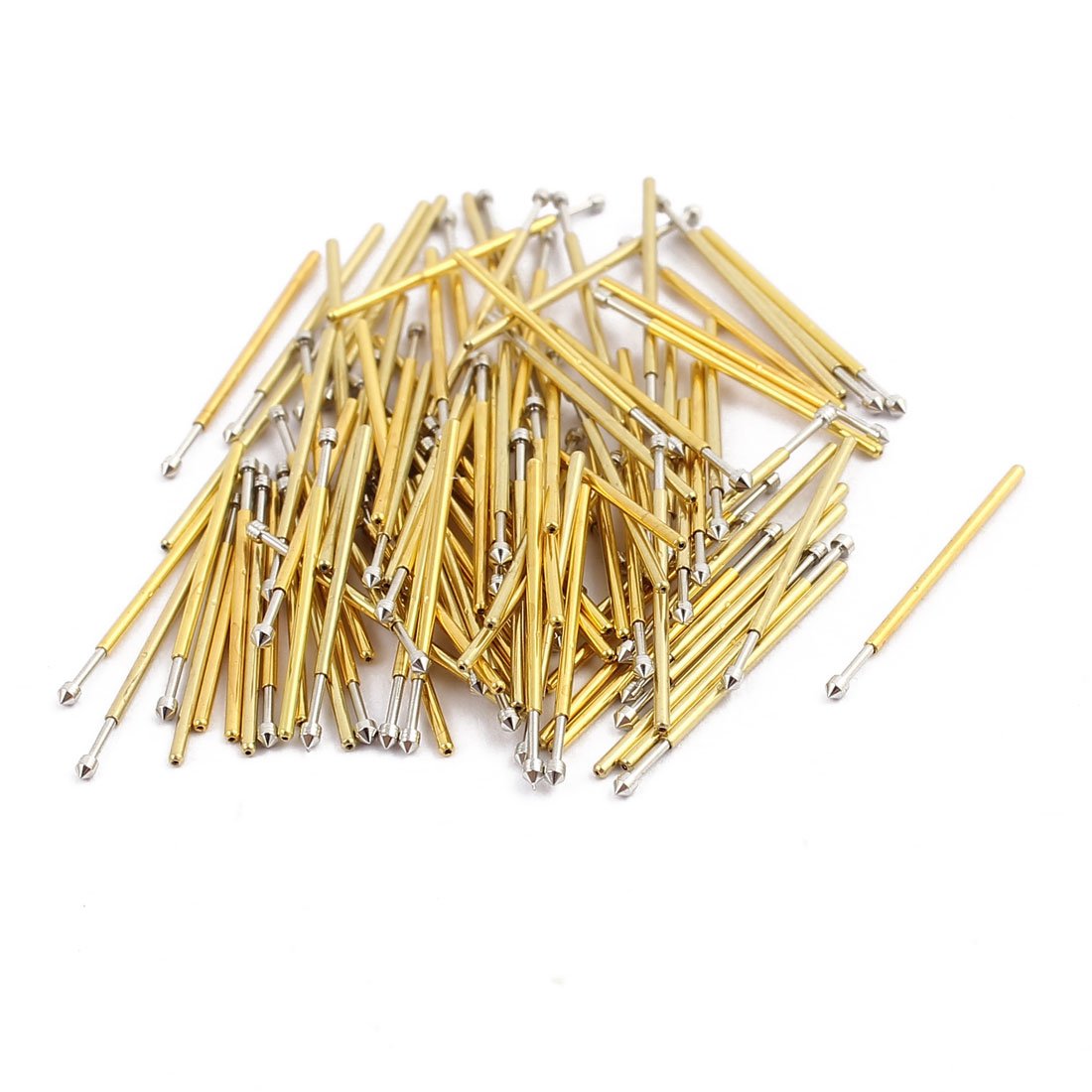 100pcs P50-E2 0.68mm Dia 16.5mm Length Metal Spring Pressure Test Probe Needle