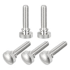 5Pcs M5x20mm Knurled Thumb Screws, Brass Nickel Plated Shoulder Bolts Grip Knobs Fasteners for Electronic, Mechanical, Nickel White
