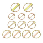 12Pcs 4 Sizes (7/16" x1-3/4, 5/16" x1-3/4, 1/4" x1-3/4, 3/16" x1-7/16) Linch Pins with Ring Assortment Kit, Carbon Steel Zinc Plated Pins for Trucks, Tractors, Trolleys, Color Zinc