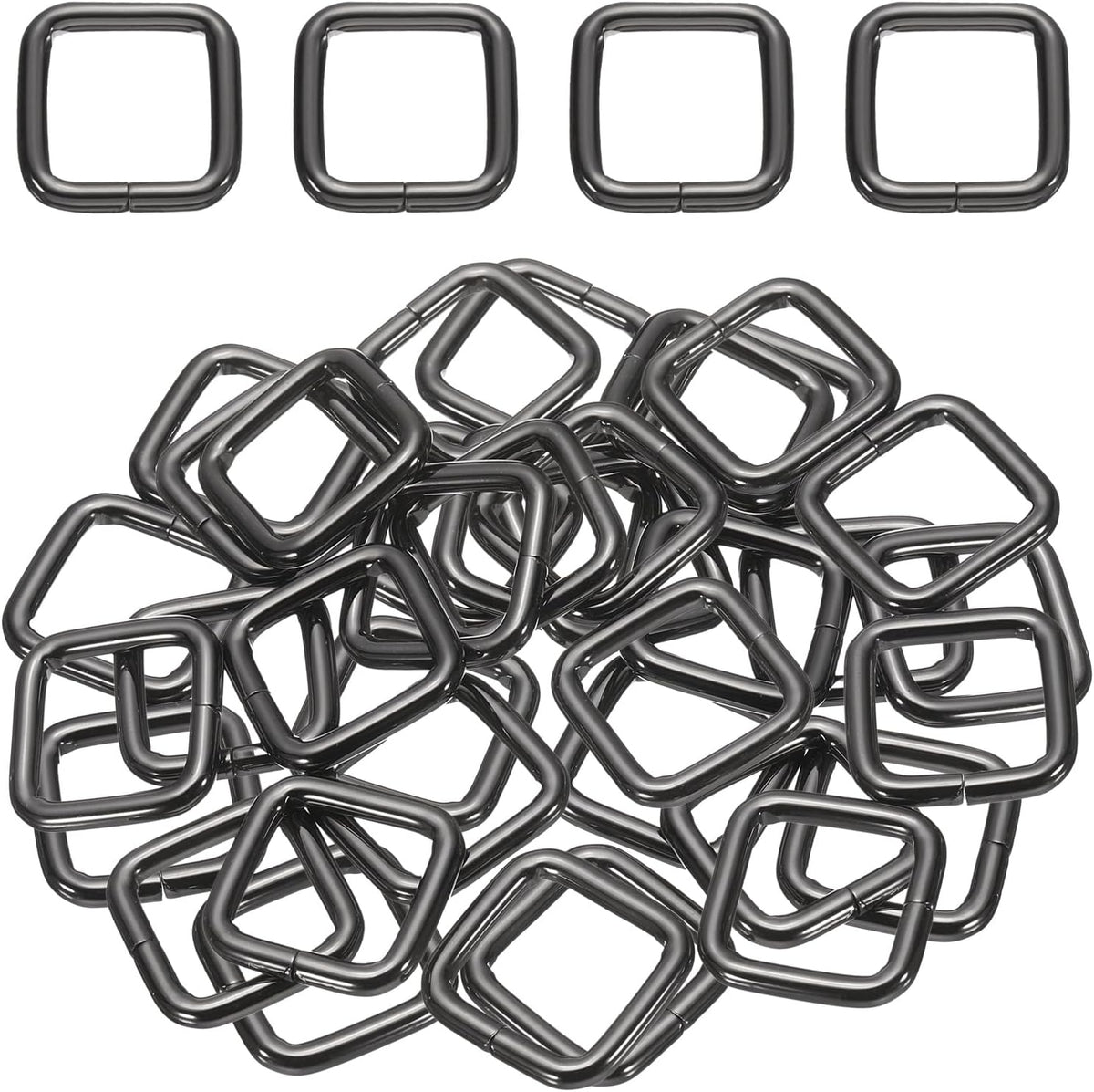 Metal Rectangular Ring Buckles, Square Loop Buckles for Straps Webbing Belt Attachments for Handcrafted Bags
