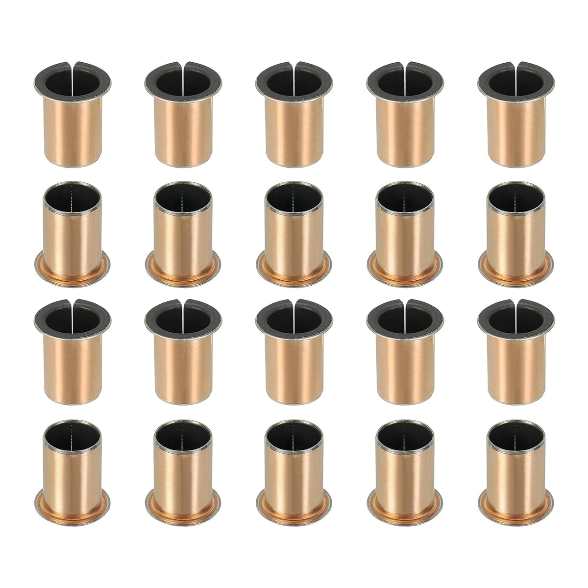 20Pcs Flanged Sleeve Bearing, 15mm Bore x 17mm OD x 20mm Length, 23 x 1.0mm Flange Dia x t Sintered Bronze Bushings Self-Lubricating Bearings for Industrial Equipment