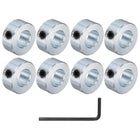 8pcs Set Screw Shaft Collars 1/2" Bore Zinc Plated Steel Shaft Collars, 1" OD, 7/16" Width Axle Collar Clamp with Hex Wrench