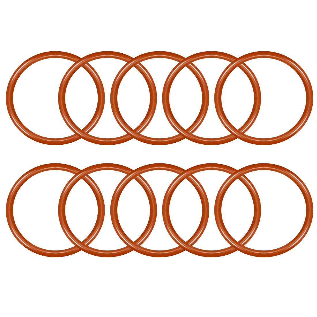 Silicone O-Ring, 33mm Outside Diameter, 28.2mm Inner Diameter, 2.4mm Width, VMQ Seal Rings Sealing Gasket Red, 10PCS
