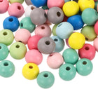 100Pcs 12mm Colored Natural Wood Beads, Large Hole Round Colorful Wooden Spacer Beads for DIY Crafting, Jewelry Making Bracelets (Assorted Color)