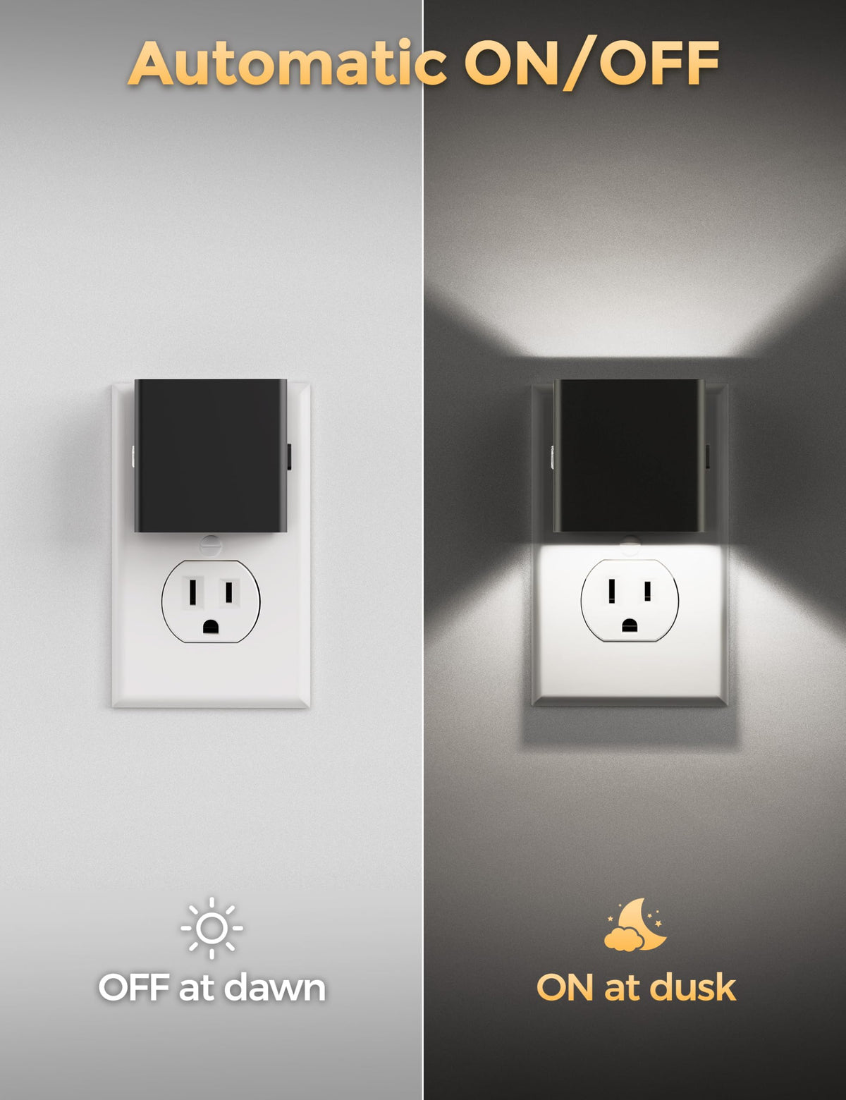 LinkMejor Luci Notte da Parete, Luci Notte da Inserire, [4 Pack]
