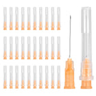 100 Pcs Dispensing Needle 25 Gauge 1 Inch, Luer Lock Lab Dispensing Needle, Stainless Steel Tips for Laboratory Industrial Dispensing Refilling Inks Liquid Glue, (Orange)
