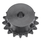 17 Tooth Roller Sprocket B Type, #25 Chain, Single Strand 1/4" Pitch, 6.35mm Bore Black Oxide C45 Carbon Steel with Set Screws for ISO 04C