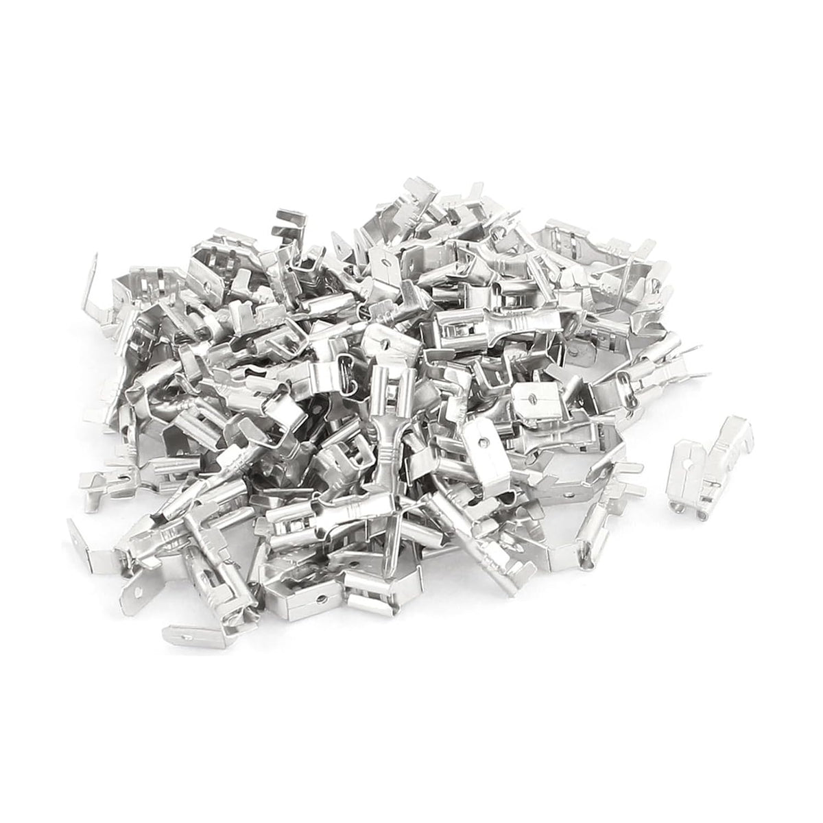 100 Pcs 4.8 Width Back Insulated Terminals Electrical Wire Crimp Connector