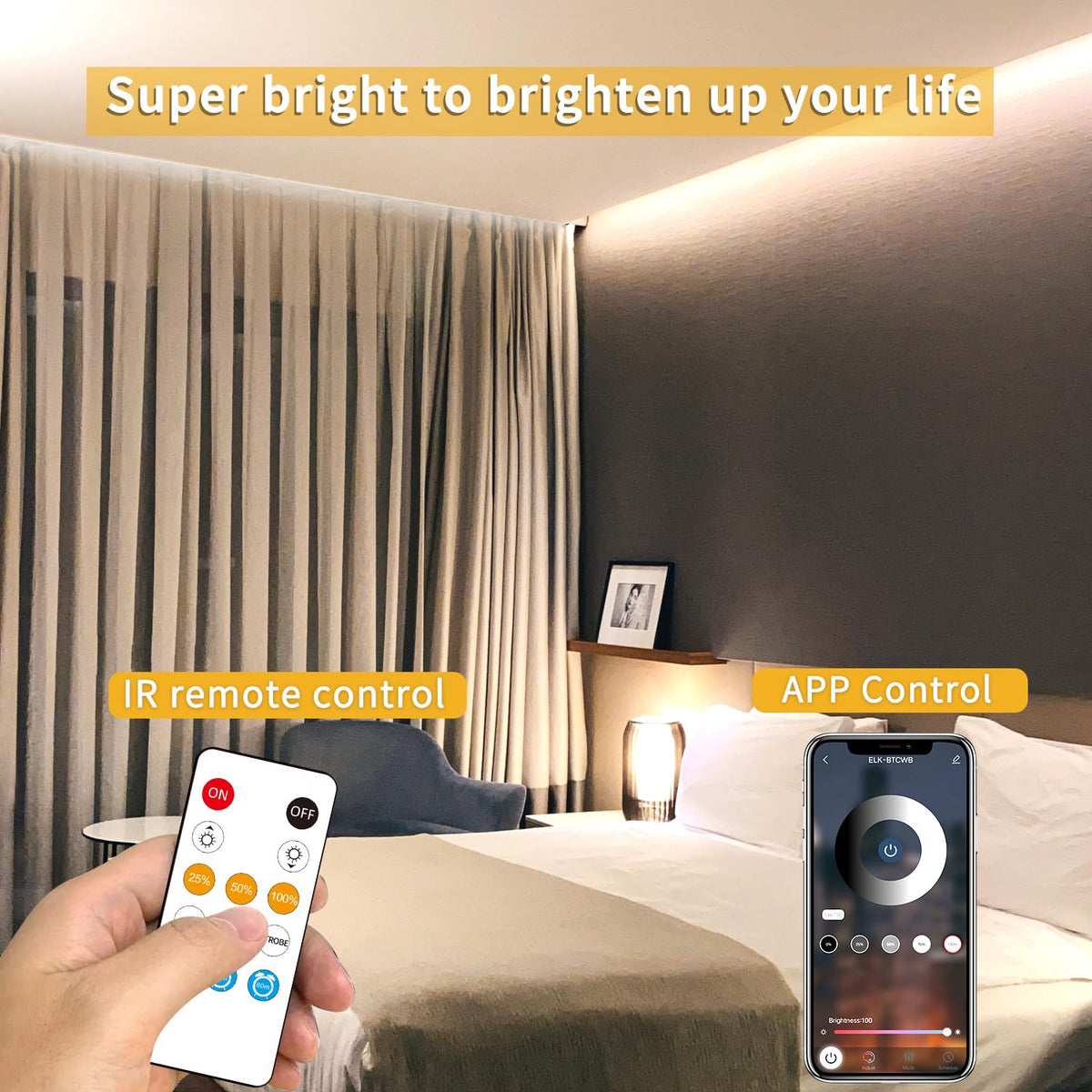 LinkMejor COB LED Strip Lights 3000K 65.6ft DC 24V Regulable Blanco