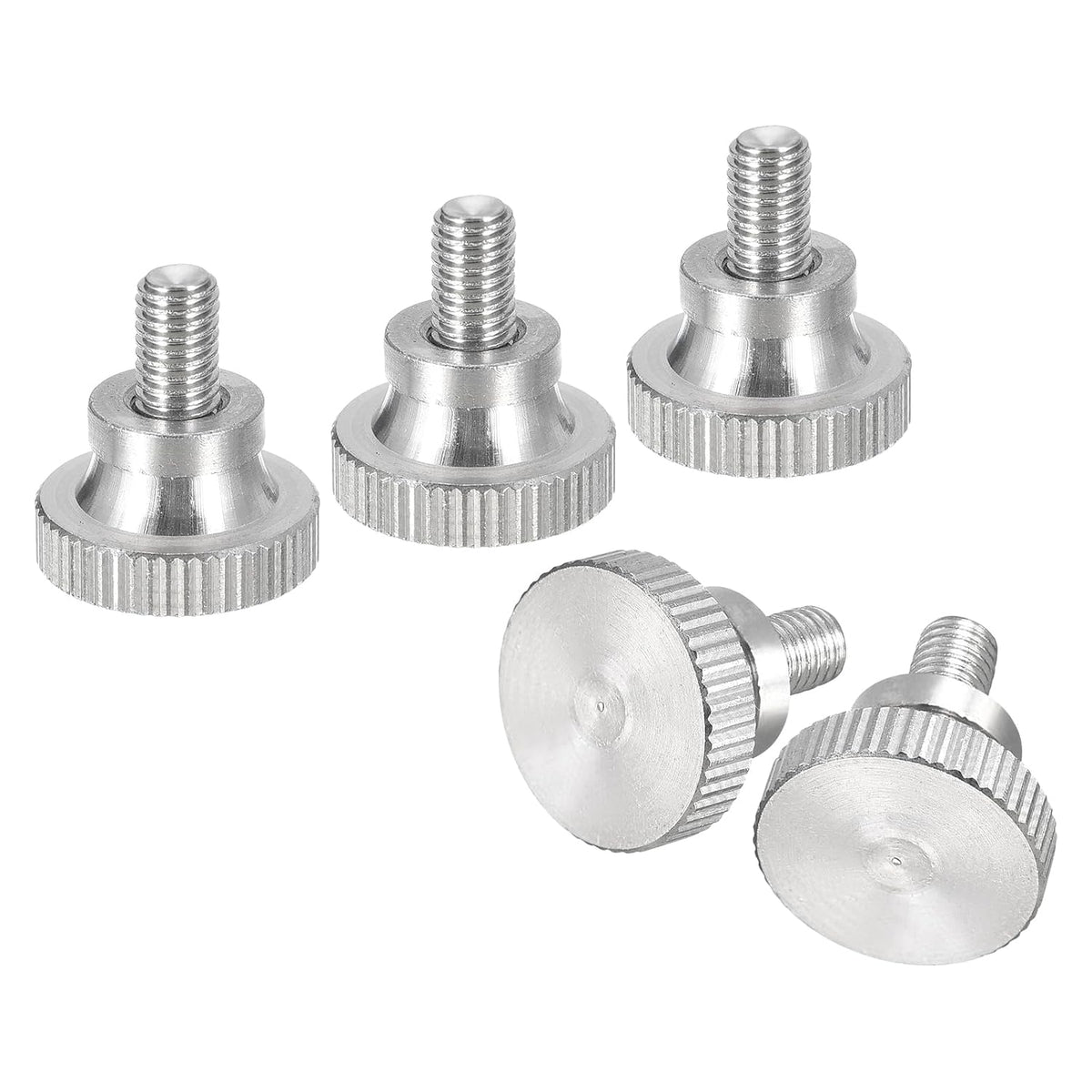 M5x8mm Knurled Thumb Screws, 5pcs 304 Stainless Steel Flat Knurled Head Thumb Screws Bolts with Shoulder Grip Knobs Fasteners