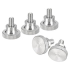 M5x8mm Knurled Thumb Screws, 5pcs 304 Stainless Steel Flat Knurled Head Thumb Screws Bolts with Shoulder Grip Knobs Fasteners