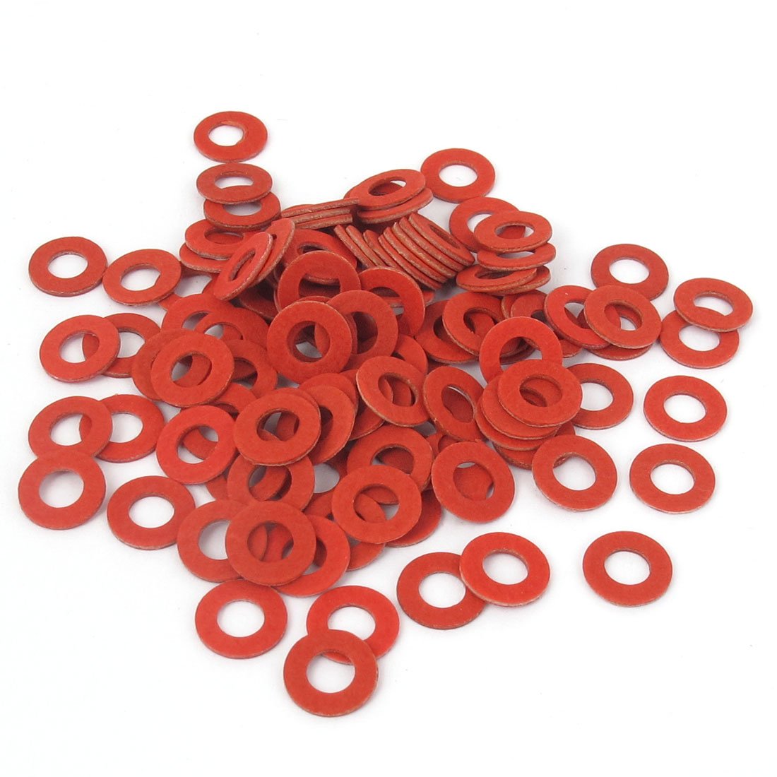 4mmx8mmx0.8mm Fiber Insulating Gasket Flat Washer Red 100pcs
