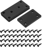 1 Set Mending Plate Metal Flat Bracket Straight Brace Fixing Joining Plate for Wood with Screws, Black, 3.11"x1.58", 2.36"x1.5"