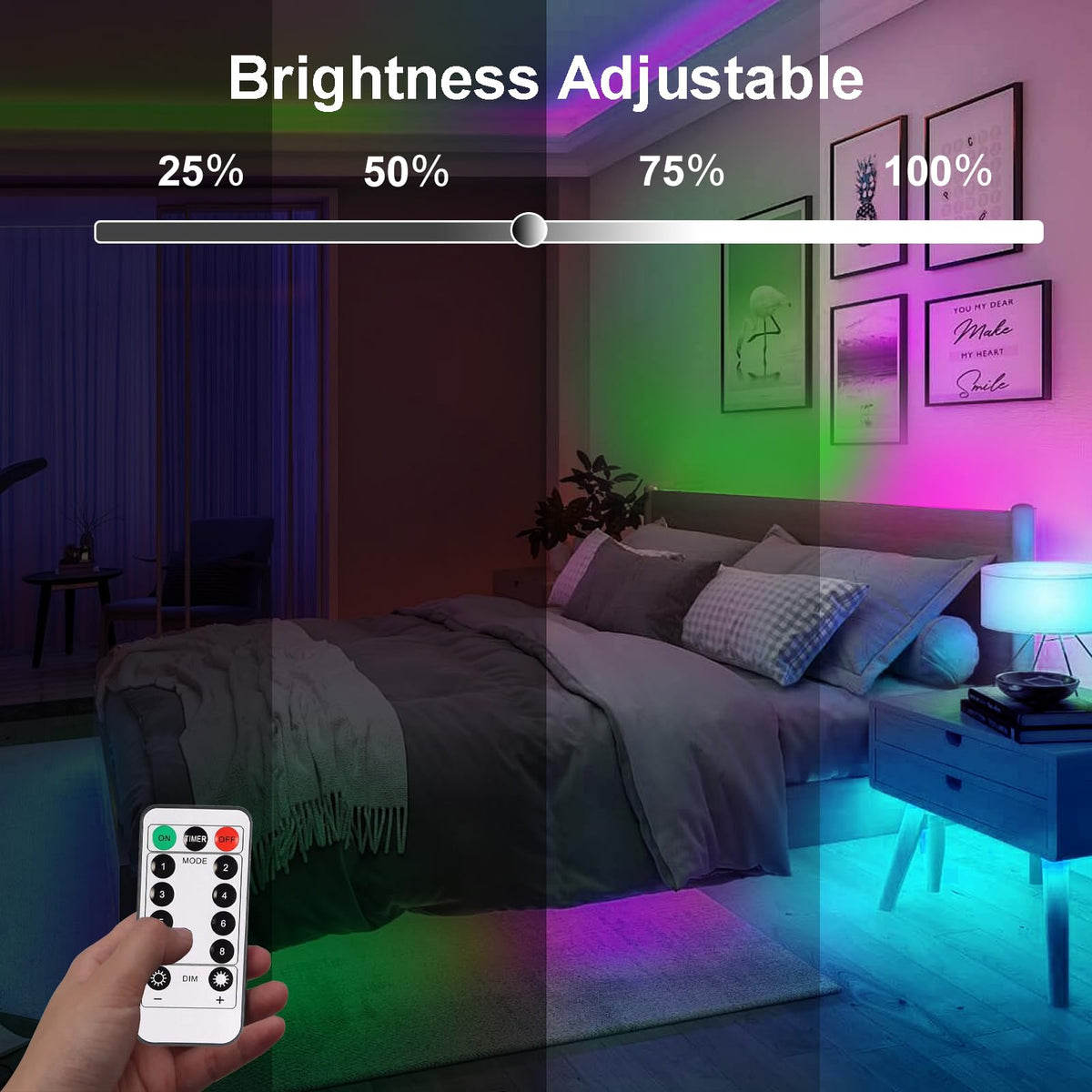 9.8ft Bant Işıklar Pil Operasyonlu, 90 LED Bant Işıklar Uzaktan Kumandalı Zamanlayıcı ile