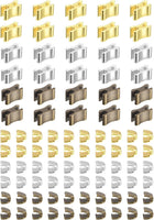 Zipper Slider Retainers, #5 Top Stoppers & Bottom Stops for Bags Coats Jackets Closed-end Zippers Replacing (Metallic Black, White Gold, Gold, 30 Sets)