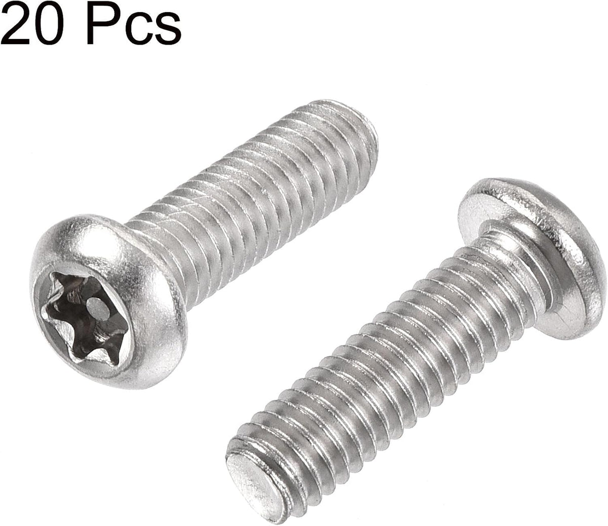 M8x30mm Torx Sikkerhedsmaskinskruer, 20 stk Pan Hovedskruer Indvendig Kolonne, 304 Lakeret Stål Fastgørelsesbolte