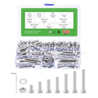 Hex Socket Bolts Kits (M6), 304 Stainless Steel Hex Socket Drive Screw, Silver Tone