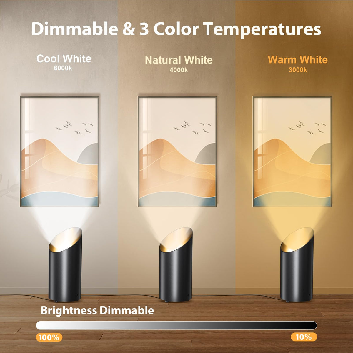 LinkMejor 2 Pack Uplights Indoor Floor Can Lights dengan Remote dan Timer