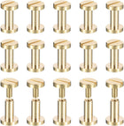 30Pack Brass Chicago Screws, 9x8mm Flat Head Screw Back Binding Post Nail Stud Rivets Fastener for DIY Leather Craft Belt Strap