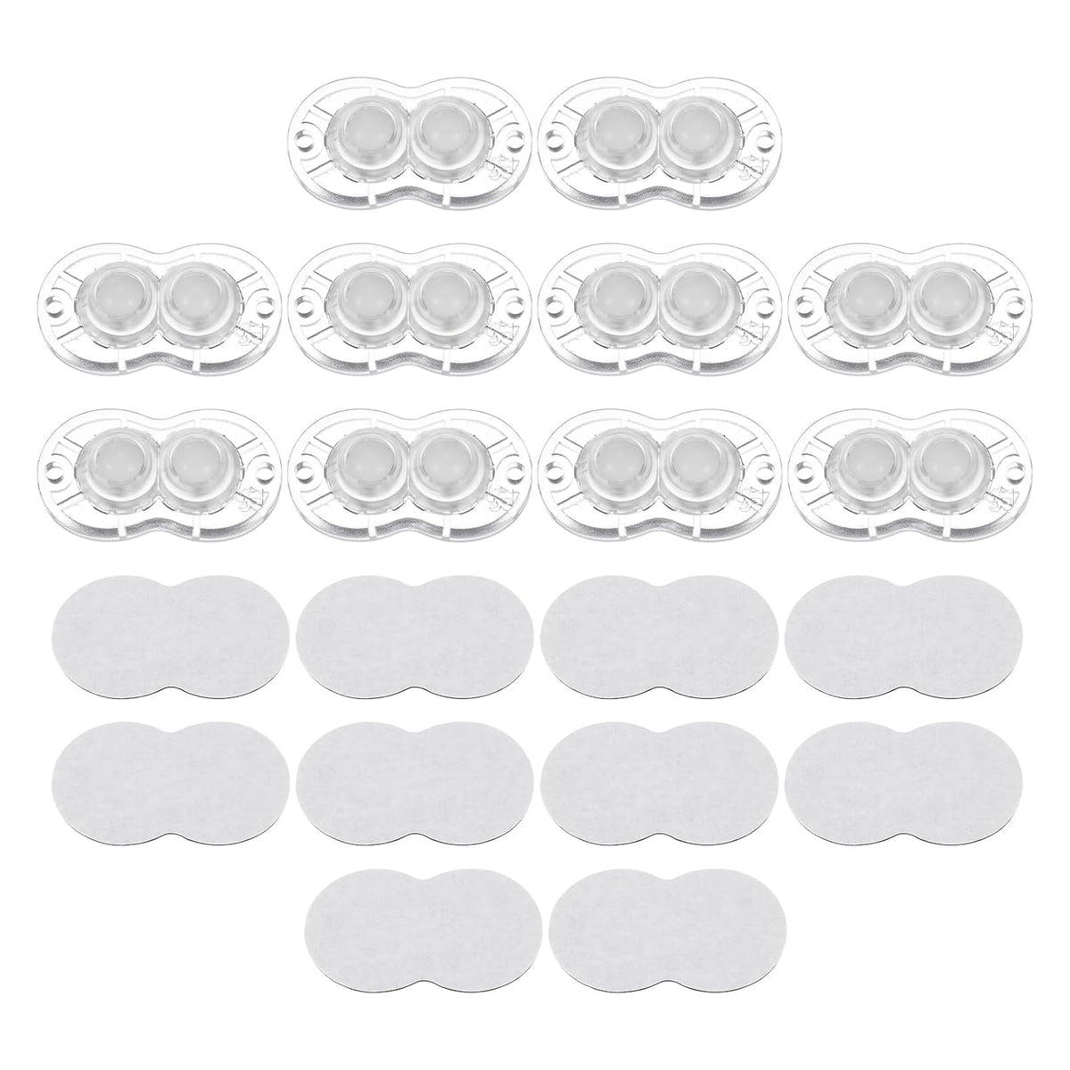 10Pcs Mini Self Adhesive Caster Wheels, 2.05" x 1.14" 360° Rotation Swivel Wheel Small Rolling Ball Casters for Small Appliances Storage Box Trash Can - Nylon Beads (Clear)