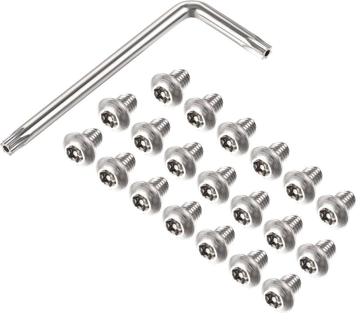 M8x10mm Torx Security Machine Screw, 20pcs Pan Head Screws Inside Column, with T40 L-Type Wrench, 304 Stainless Steel Fasteners Bolts