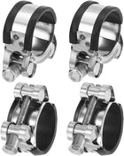 T-Bolt Hose Clamp, 4Pcs 32-35mm Adjustable Stainless Steel Rubber Cushioned Intake Intercooler Pipe Clamps Hose Clip for Industrial