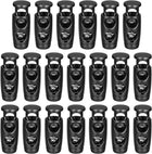 20pcs Metal Cord Locks, 4.2mm Double Hole Spring Stopper Fastener Slider Toggles End for Drawstrings Bags Backpack Clothing Lanyards, Electrophoretic Black