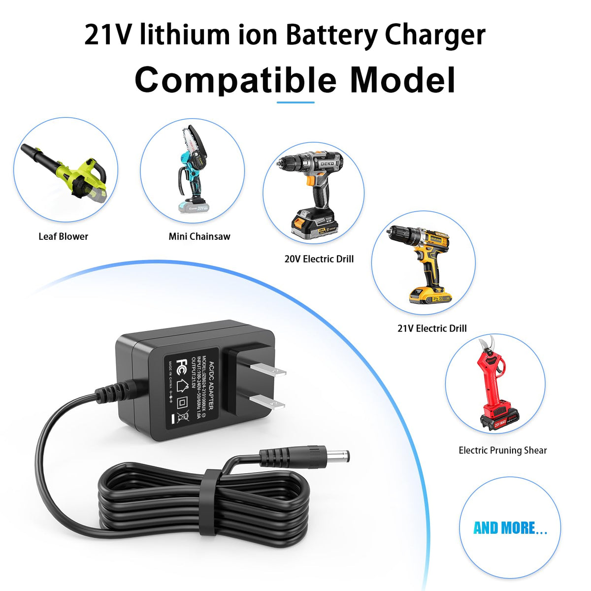 21V แบตเตอรี่ชาร์จ ลิทิ�ัม ชาร์จเครื่องตัดไม้เล็ก ชาร์จเครื่องตัดไม้ มีไฟแจ้งการชาร์จ