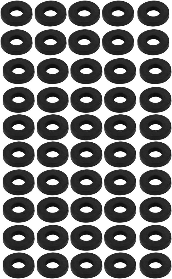 Rubber Flat Washers 14mm OD 6mm ID 2.5mm Thickness for Faucet Pipe Water Hose, Pack of 50