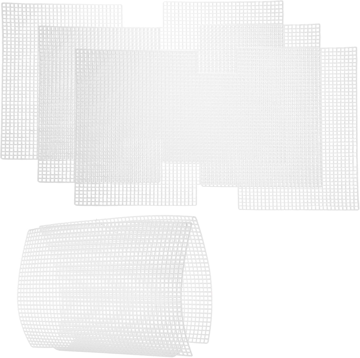 4Pcs Plastic Mesh Canvas Sheet, 17.2 x 10 Inch Plastic Mesh Sheet for Crochet Purse Making, Blank Canvas for Embroidery, Crafting, DIY Project, White