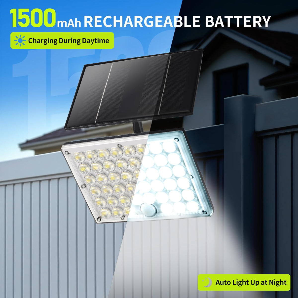 LinkMejor 184 LED Solar Motion Lights Outdoor Solar Waterproof 2Pcs