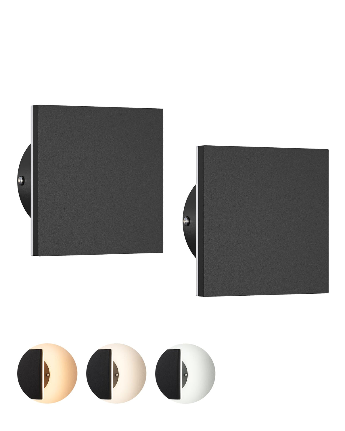 LinkMejor 2 Pack LED Outdoor Wall Light, Small Square Modern Exterior Light