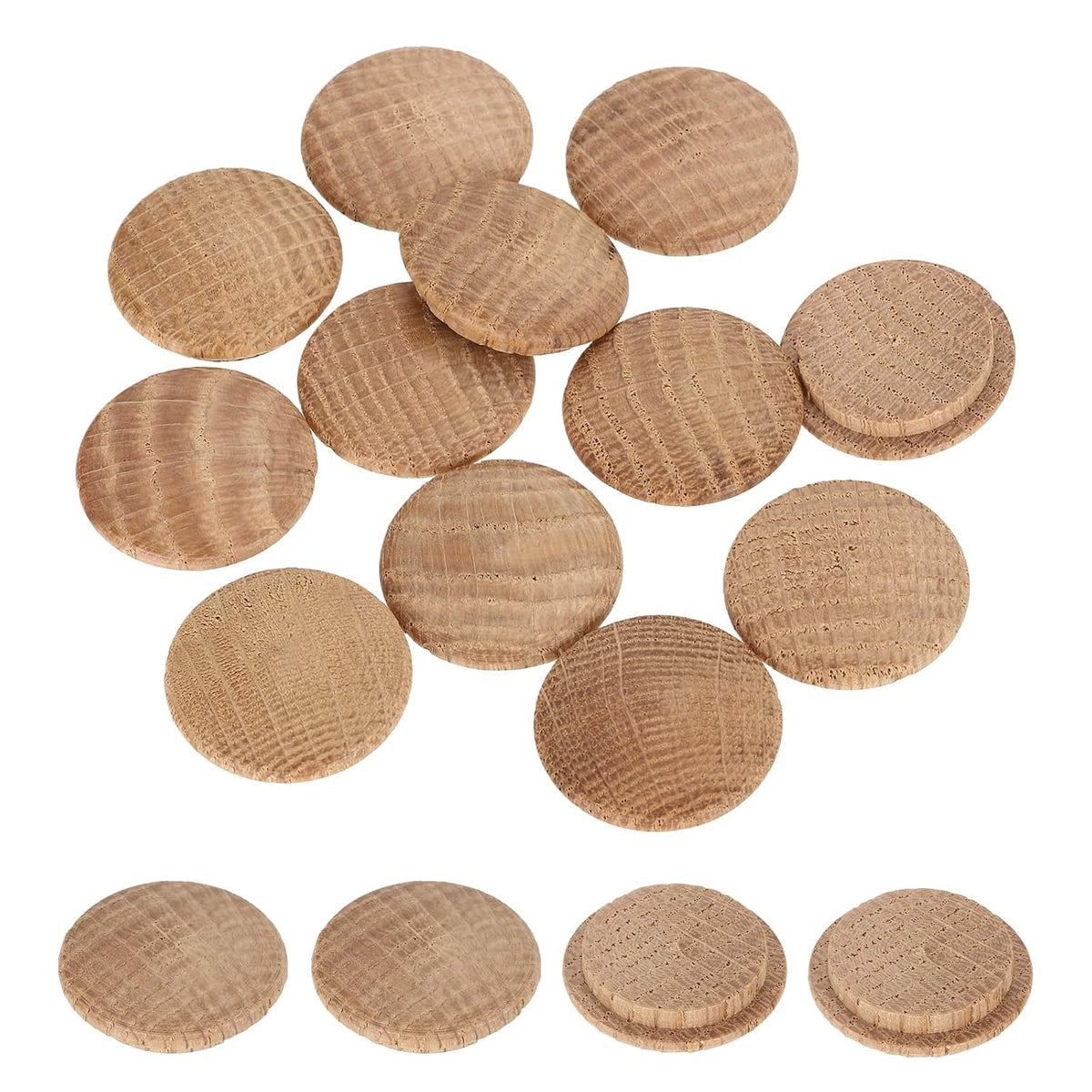 20Pcs Wood Button Plugs, 23mm / 0.91" Hardwood Screw Hole Plug Mushroom Wooden Caps Buttons Oak Wood Plug for Furniture Woodworking Craft Decor (27mm x 23mm)