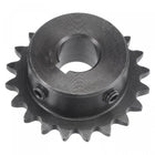 20 Tooth Roller Sprocket, #25 Chain Single Strand 1/4" Pitch, 12mm Bore Black Oxide C45 Carbon Steel, 4x1.8mm Keyway with Set Screws for ISO 04C
