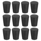 12 Pcs Solid Rubber Stopper, Tapered Lab Seal Tube Stopper Plug for Test Tube Flasks Glass Containers Industry and Laboratories, 19x14x25mm Black