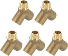 Brass Tee Pipe Fitting, 1/4" x 1/4" x 1/4" NPT 3 Way Y-Connector Fitting Coupler Adapter for Gas Transport Connect Pipelines, 5 Pcs