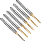 6pcs Straight Flute Thread Tap, M1.6 x 0.35 Metric Titanium Coated Screw Threading Tapping Tool Thread Milling Machine Taps, M35 High Speed Steel with Cobalt
