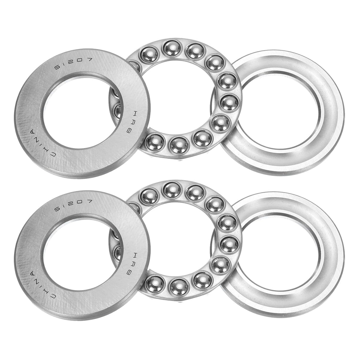 4 Set 51207 Thrust Ball Bearings 35mm x 62mm x 18mm Plane Axial Ball Bearing Single Row Roller, Chrome Steel Good Performance (ABEC3)