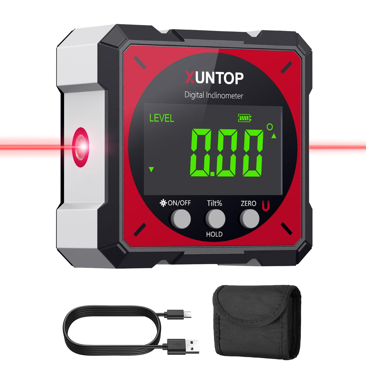 LinkMejor USB Şarj Cihazı ile Dijital Açı Bulucu (Lazer, Sınıf 2, <1mW Çıkış)